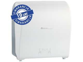 Mechaniczny podajnik ręczników MERIDA SOLID CUT za 100 zł netto przy zakupie 2 kartonów ręczników MERIDA CLASSIC AUTOMATIC RAB301 (12 x 250 m = 3 000 m, 12 500 listków)